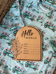 HELLO WORLD WOODEN PLAQUE MTM