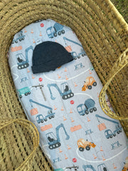 BEAR HUGS & DIGGERS FLANNEL SWADDLE MTM