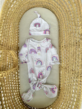 PURPLE RAINBOW KNOTTED JERSEY GOWN