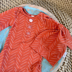 ORANGE LEAVES KNOTTED JERSEY GOWN MTM