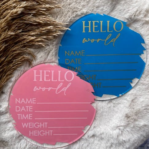 PINK & BLUE ACRYLIC PLAQUES MTM STORE