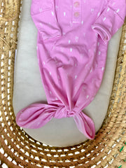 PINK HEART KNOTTED JERSEY GOWN mtm