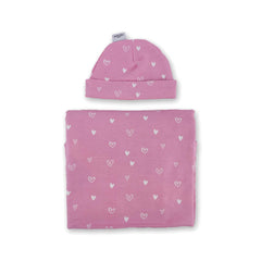 PINK HEART JERSEY SWADDLE MTM