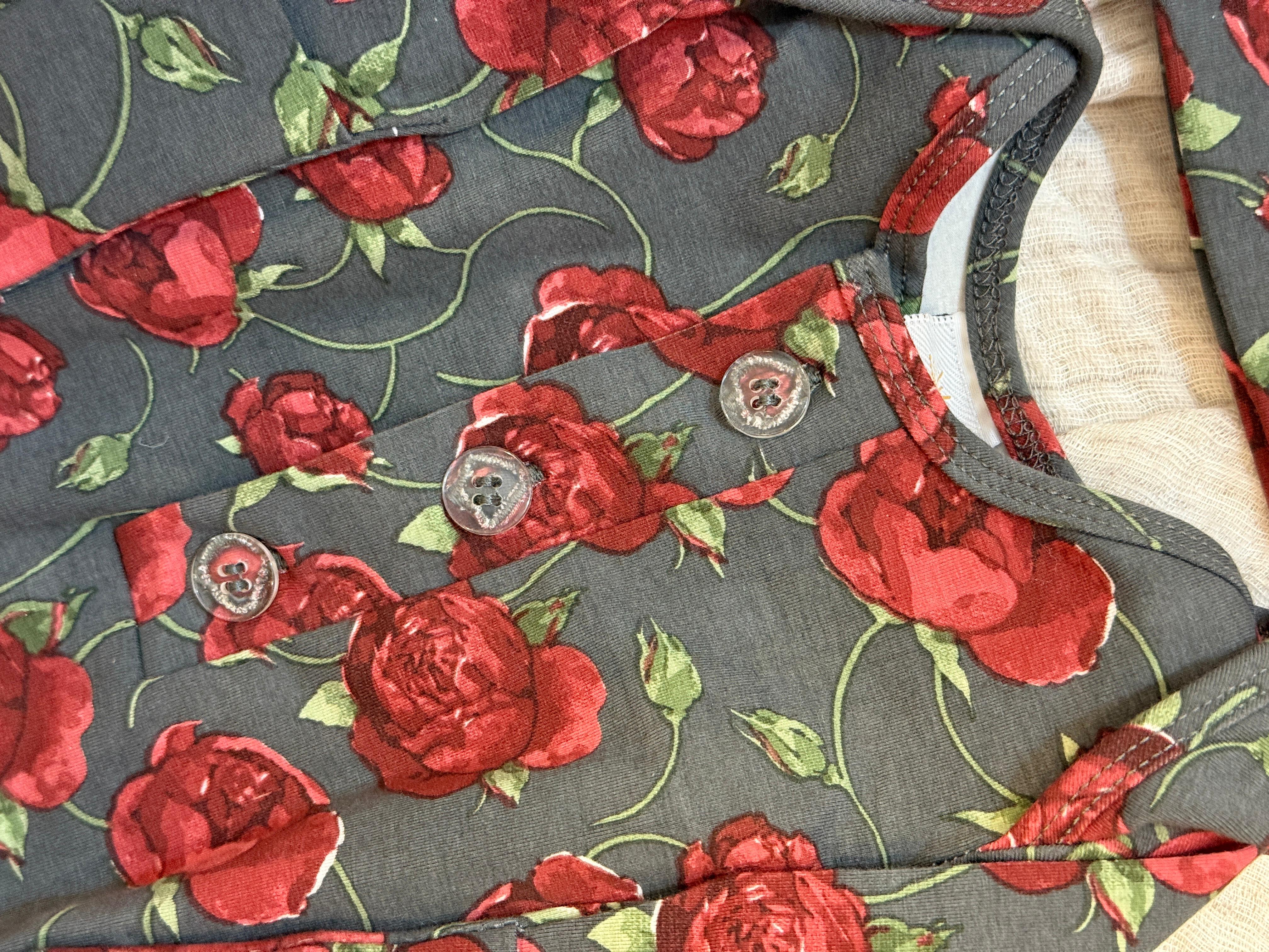 RED ROSE KNOTTED JERSEY GOWN
