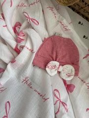 TINY BOW MUSLIN SWADDLE MTM